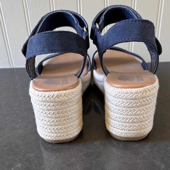 Sorel Navy Blue Wedge Sandals - Picture 3 of 8